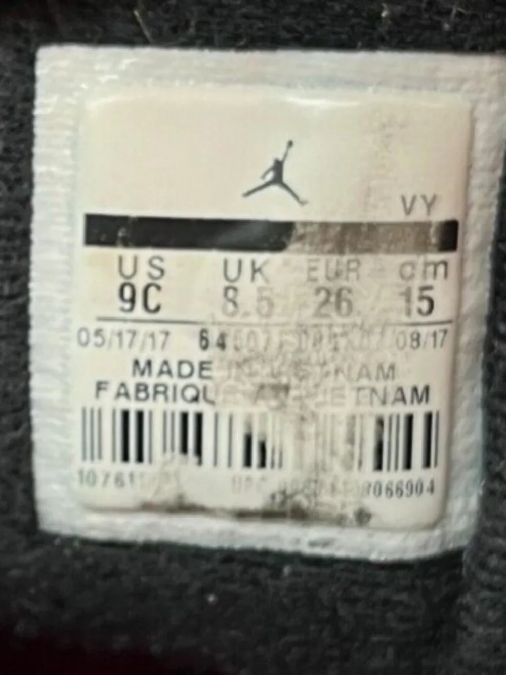 Nike Air Jordan True Flight Girls Size 9C Pink BlackAthletic Basketball Sneakers